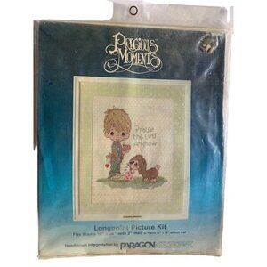 Precious Moments Longpoint Picture Needlecraft Kit Boy & Dog 16"x20" Frame 1984